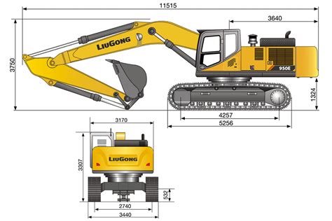 8t excavator dimensions